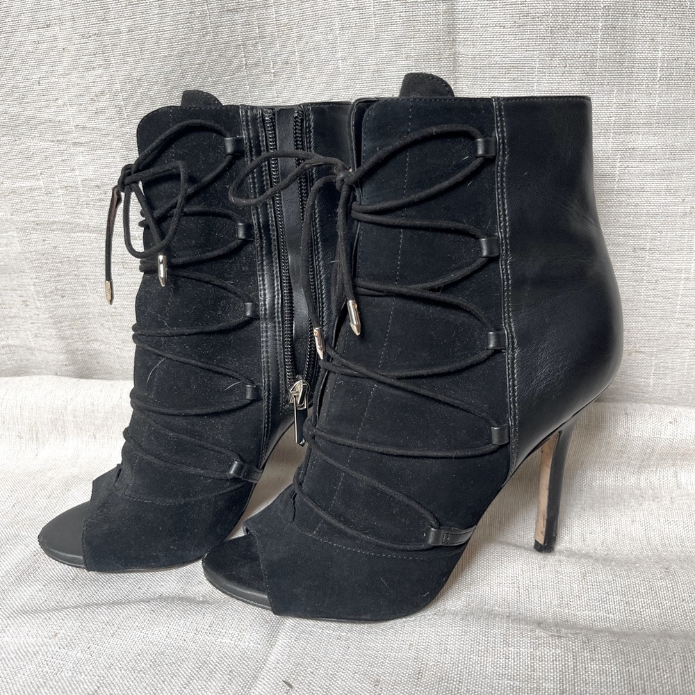 Sam Edelman Suede & Leather Peep Toe Shoe size 5.5